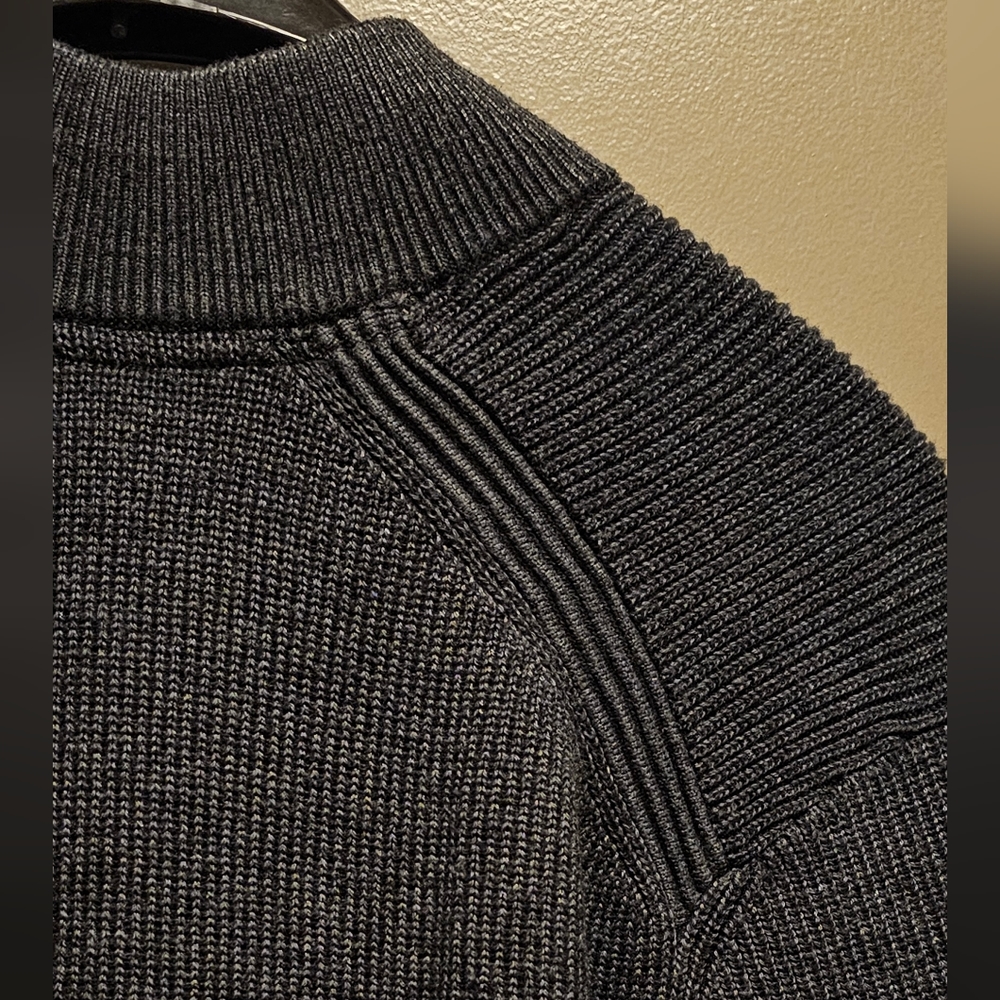 Ted Baker London Gray Stach Quarter Zip Sweater - Size 5 (XL) - Picture 10 of 13